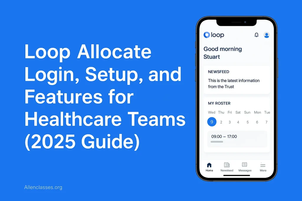 Loop Allocate app login and setup guide for healthcare teams 2025 — smartphone interface illustration